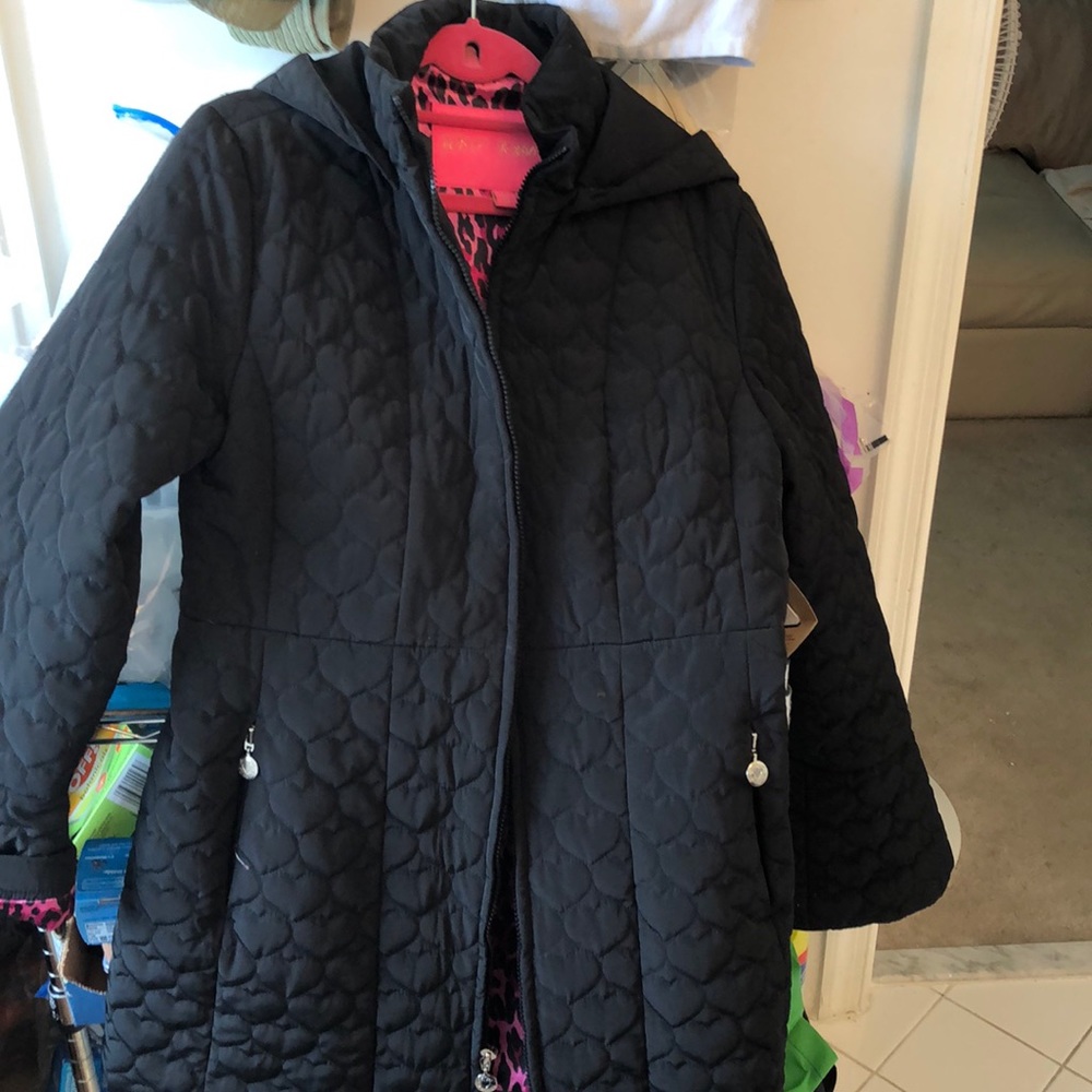 Betsey Johnson-Black-Heart Stitched Coat